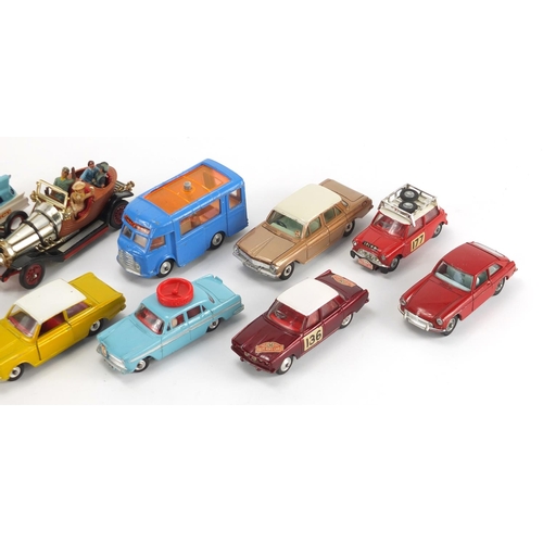 508 - Corgi and Dinky die cast vehicles including Smith's Carrier van, Superior ambulance and Chitty Chitt... 