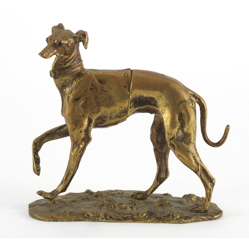 89 - 19th century French bronze desk paper clip in the form of a greyhound by Maison Alphonse Giroux, wit... 