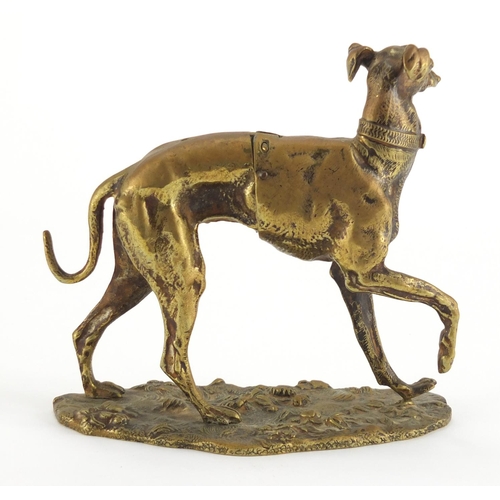 89 - 19th century French bronze desk paper clip in the form of a greyhound by Maison Alphonse Giroux, wit... 