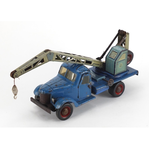 506 - Vintage tin plate pick up lorry, 33cm in length