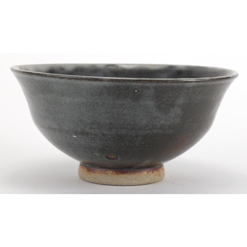 984 - David Leach studio pottery footed bowl, impressed marks to the base, 15cm in diameter