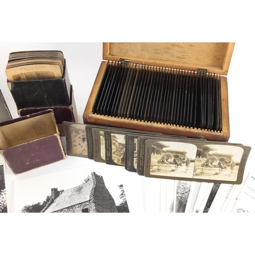 347 - 19th century and later photographs, slides and ephemera including 19th century glass plate negatives... 