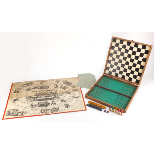 503 - 19th century French games compendium, with folding board