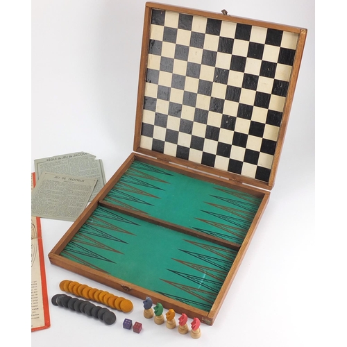 503 - 19th century French games compendium, with folding board