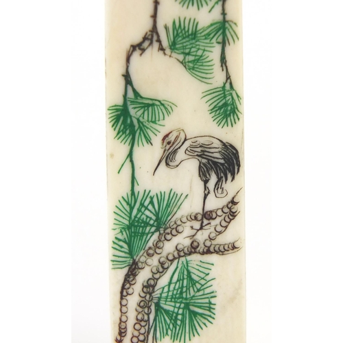 712 - Two Chinese ivory square desk seals, one carved with a river landscpae, the other with a crane on am... 