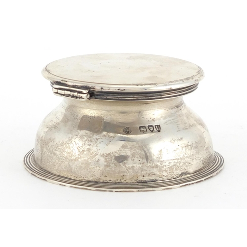 193 - Victorian silver capstan inkwell, by Carrington & Co, London 1895, 10.5cm in diameter, approximate w... 