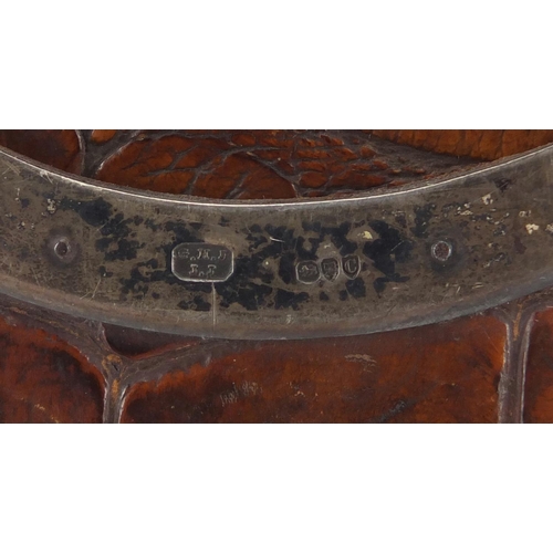 31 - Victorian crocodile skin cigar case with silver mounts, G. H. J. J. J London 1878, 9cm x 7cm