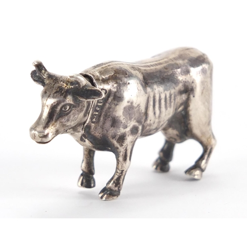 186 - Victorian silver model of a bull with detachable head, by Cornelius Desormeaux Saunders and James Fr... 