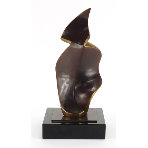 1014 - Dawn Warre - Modernist bronze sculpture, Wind Blown, limited edition 1/6, with Alwin Gallery receipt... 