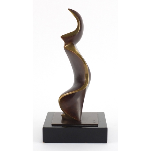 1014 - Dawn Warre - Modernist bronze sculpture, Wind Blown, limited edition 1/6, with Alwin Gallery receipt... 