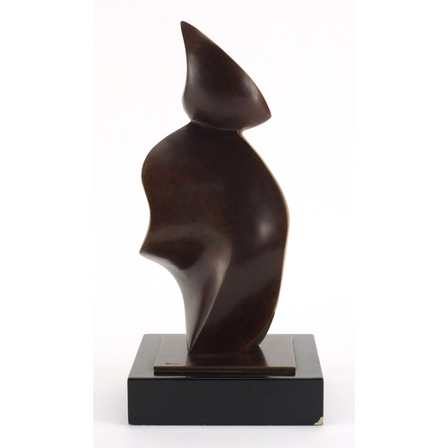 1014 - Dawn Warre - Modernist bronze sculpture, Wind Blown, limited edition 1/6, with Alwin Gallery receipt... 