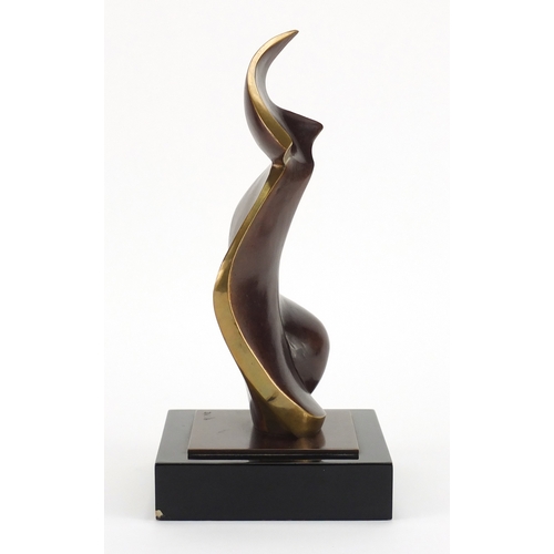 1014 - Dawn Warre - Modernist bronze sculpture, Wind Blown, limited edition 1/6, with Alwin Gallery receipt... 