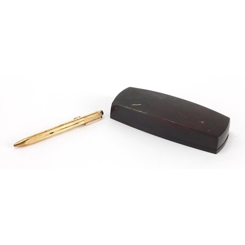 72 - Monte Blanc gold plated pen with triangular body and case