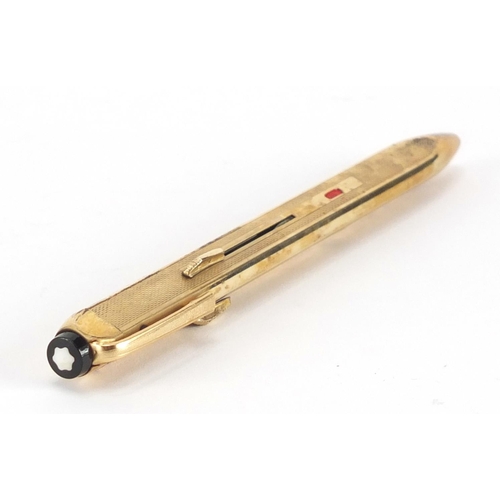 72 - Monte Blanc gold plated pen with triangular body and case