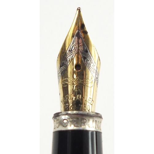71 - Yard-O-Led sterling silver fountain pen and propelling pencil, embossed with foliage together with f... 
