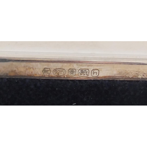 218 - Rectangular silver easel photo frame, by Carrs, 19cm x 14cm