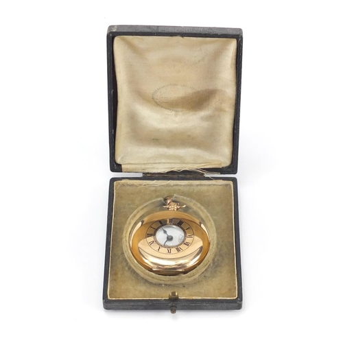 1256 - Gentleman's Omega gold plated half hunter pocket watch, the movement numbered 7600973, 5cm in diamet... 
