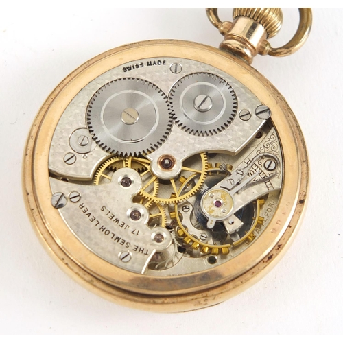 1254 - Three gentleman's gold plated open face pocket watches, including Waltham and Smith's