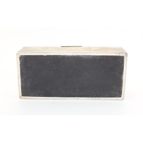 213 - Rectangular silver cigar box, the hinge lid with engine turned decoration, by William Comyns & Sons ... 