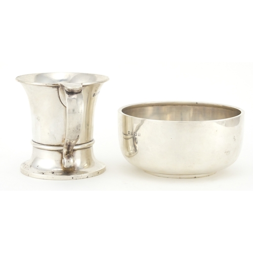 197 - Silver tankard and circular bowl, by William Neale & Son Ltd, Birmingham 1925, the bowl 11cm in diam... 