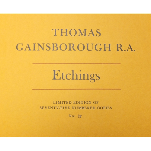 1522 - Thomas Gainsborough RA - Folio of eleven black and white etchings, limited edition 15/75 numbered co... 