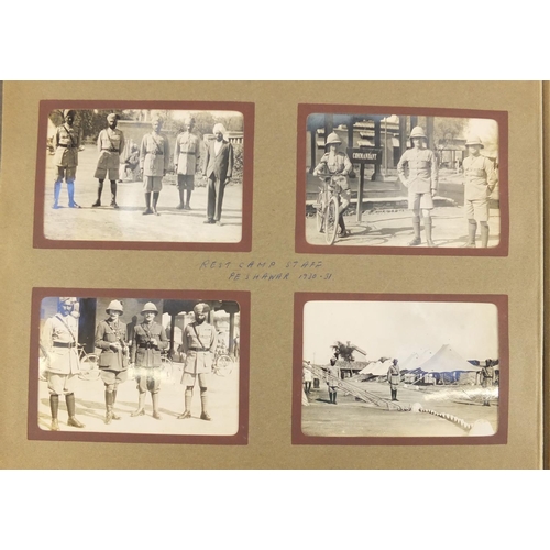 352 - Early Military interest 20th century black and white photographs of The Middle East, arranged in thr... 