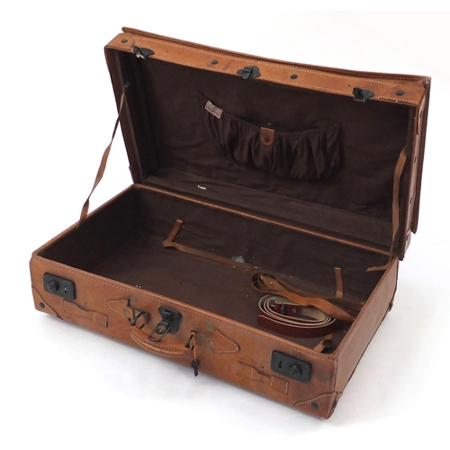 2278 - Vintage pigskin suitcase by Giovanni, 68cm wide