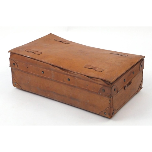 2278 - Vintage pigskin suitcase by Giovanni, 68cm wide