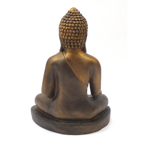 2152 - Large gilt painted figure of seated Buddha, 74cm high