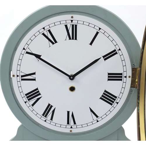 2050 - Contemporary pale blue drop dial wall clock, with quartz movement, 60cm high