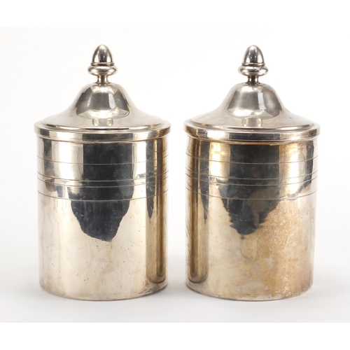 2219 - Pair of good quality French silver plated ice coolers, with acorn finials, each 26.5cm high