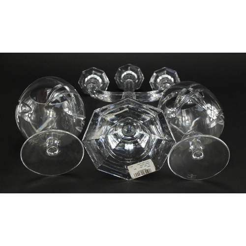 2176 - Pair of Waterford Crystal brandy glasses by John Rocha and a Villeroy & Boch three branch candelabra... 