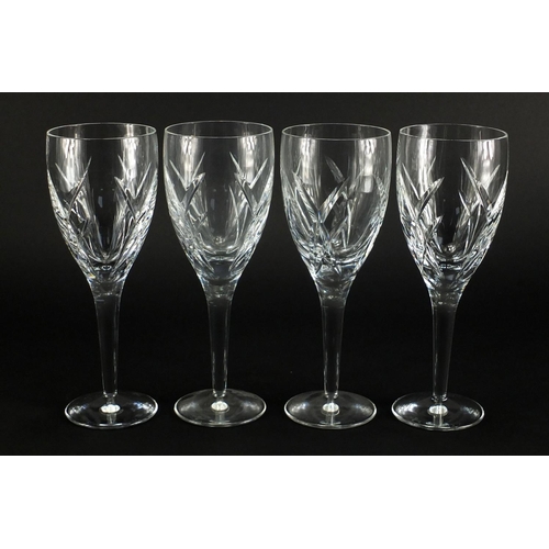 2175 - Four Waterford Crystal wine glasses by John Rocha boxed, 23cm high