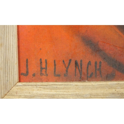 2155 - J H Lynch - La Doncella, vintage print in colour, label verso, framed, 57cm x 44cm