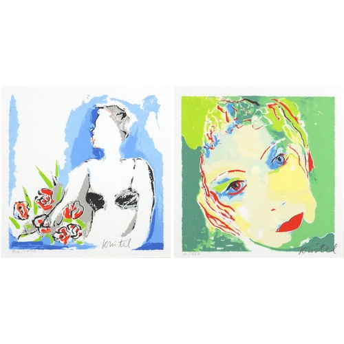 2332 - Sylvia Kristel - Two females, pair of pencil signed screen prints, limited edition 10/1250 and 502/1... 