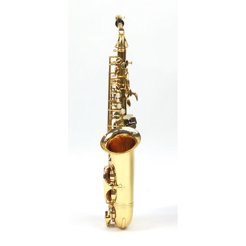 2236 - Jupiter 500 series brass saxophone, with Mother of Perl keys and fitted case, numbered 101116, 63cm ... 