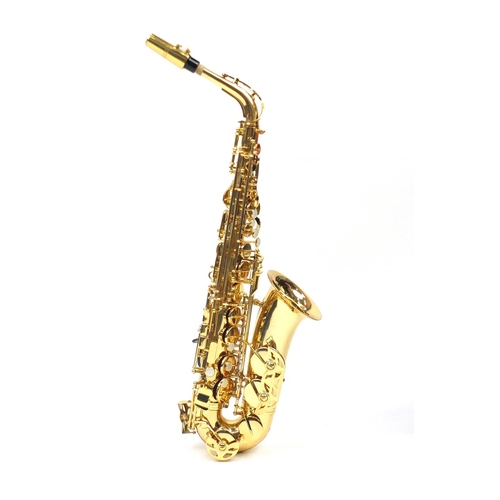 2236 - Jupiter 500 series brass saxophone, with Mother of Perl keys and fitted case, numbered 101116, 63cm ... 