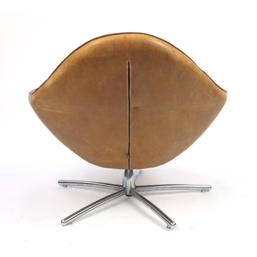 2004 - Hidde leather swivel armchair designed by Gerard Van Den Berg, from the Label Collection, 86cm high