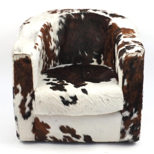 2087 - Contemporary horsehide tub chair, 75cm high