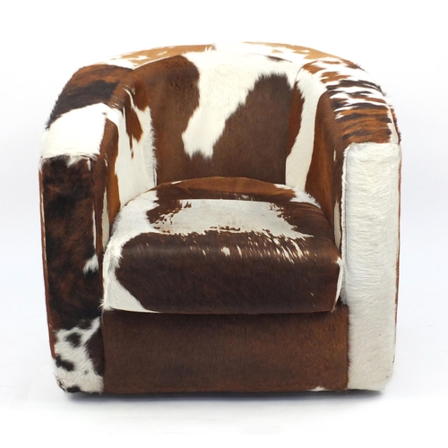 2089 - Contemporary horsehide tub chair, 75cm high