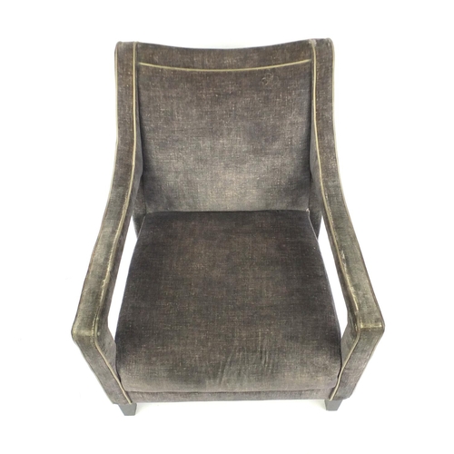 2115 - Contemporary open armchair, with grey upholstery, 87.5cm high