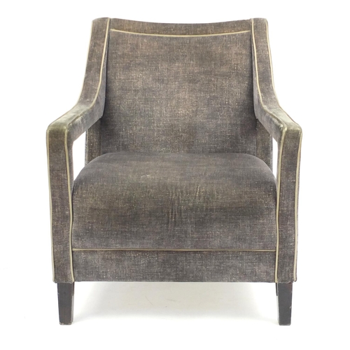 2116 - Contemporary open armchair, with grey upholstery, 87.5cm high