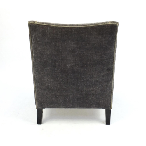 2116 - Contemporary open armchair, with grey upholstery, 87.5cm high