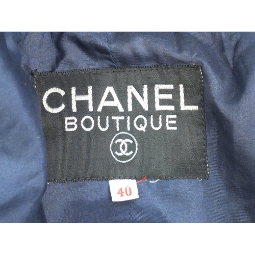 2250 - Chanel Boutique Military style suit, with silk lining comprising Jacket and skirt, sizes 40