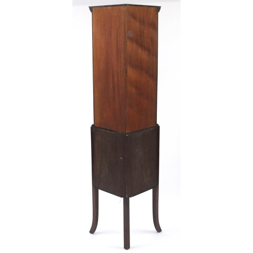 2085 - Mahogany bow fronted corner cabinet, fitted with a glazed door above a pair of cupboard doors, 172cm... 