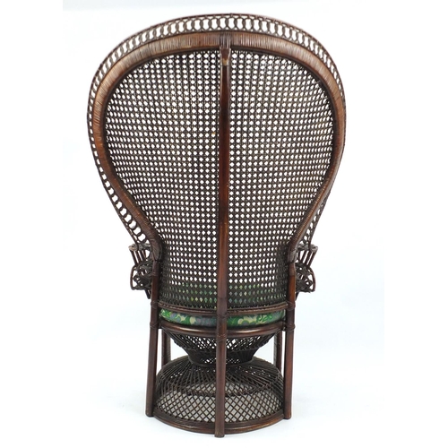 2123 - Vintage Emmanuelle peacock chair, 142cm high