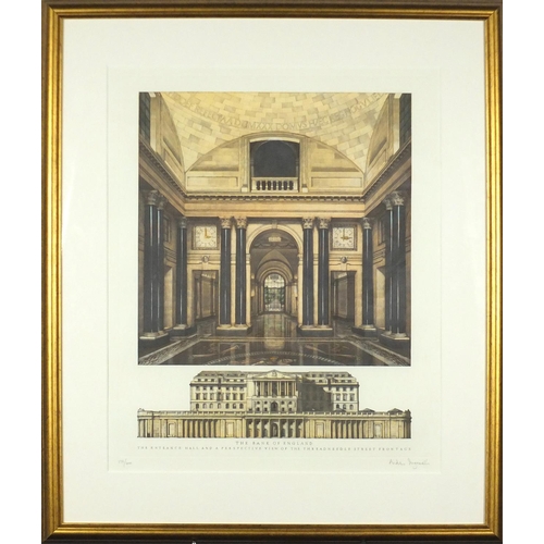 2295 - Andrew Ingamells - The Bank of England, pencil signed print, limited edition 172/600, mounted and fr... 