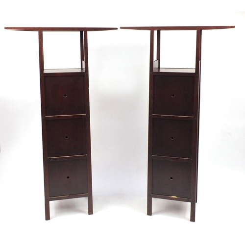 2067 - Pair of Charles Renni McIntosh design three door side cabinets, each 161cm high