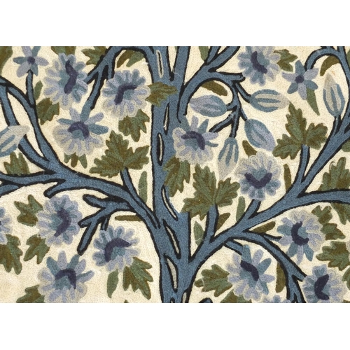 2116A - Cashmere hand stitched William Morris design tree of life rug, 178cm x 74cm