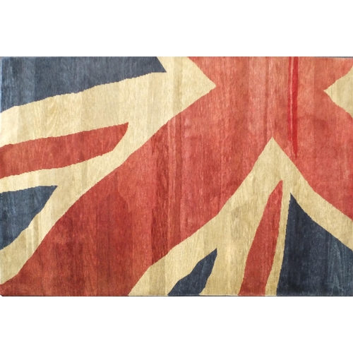 2025 - Contemporary hand knotted Union Jack design rug, 277cm x 181cm
